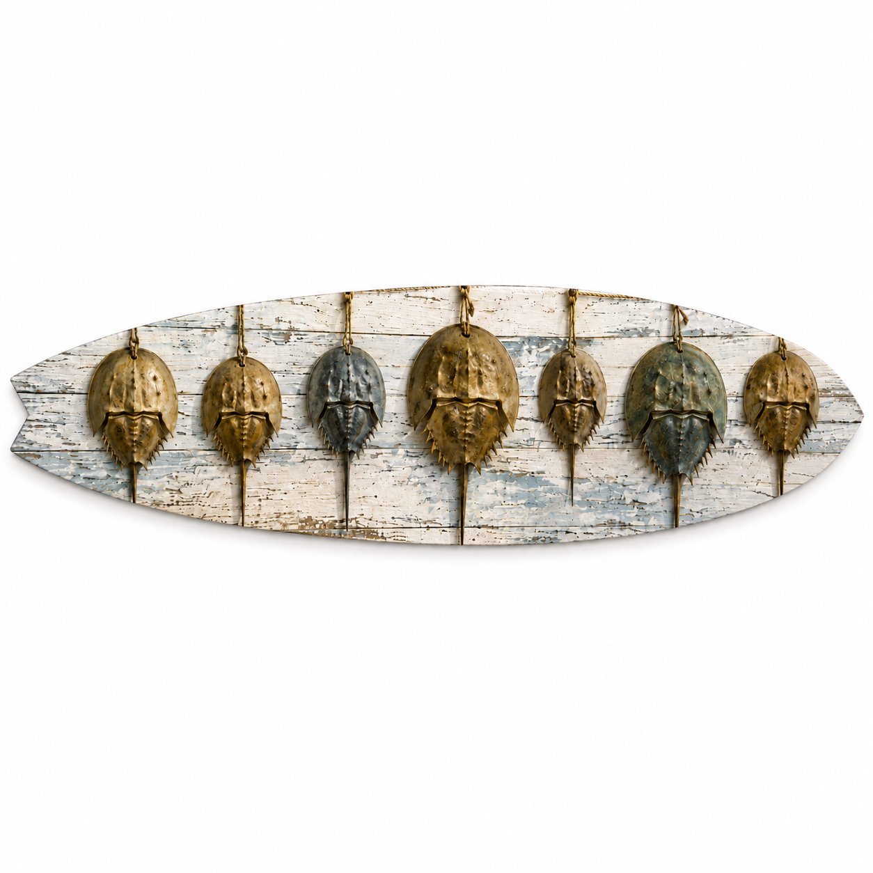 Horseshoe Crab Surfboard Wall Art, Coastal Marine Life PVC Sign, 1-5 FT