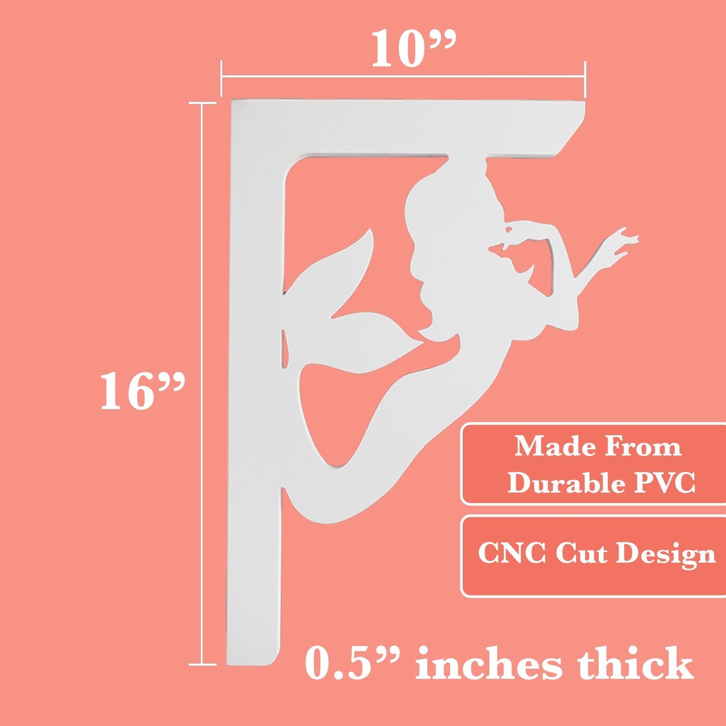 Mermaid Mailbox Bracket: Weather Resistant PVC Beach House Decor