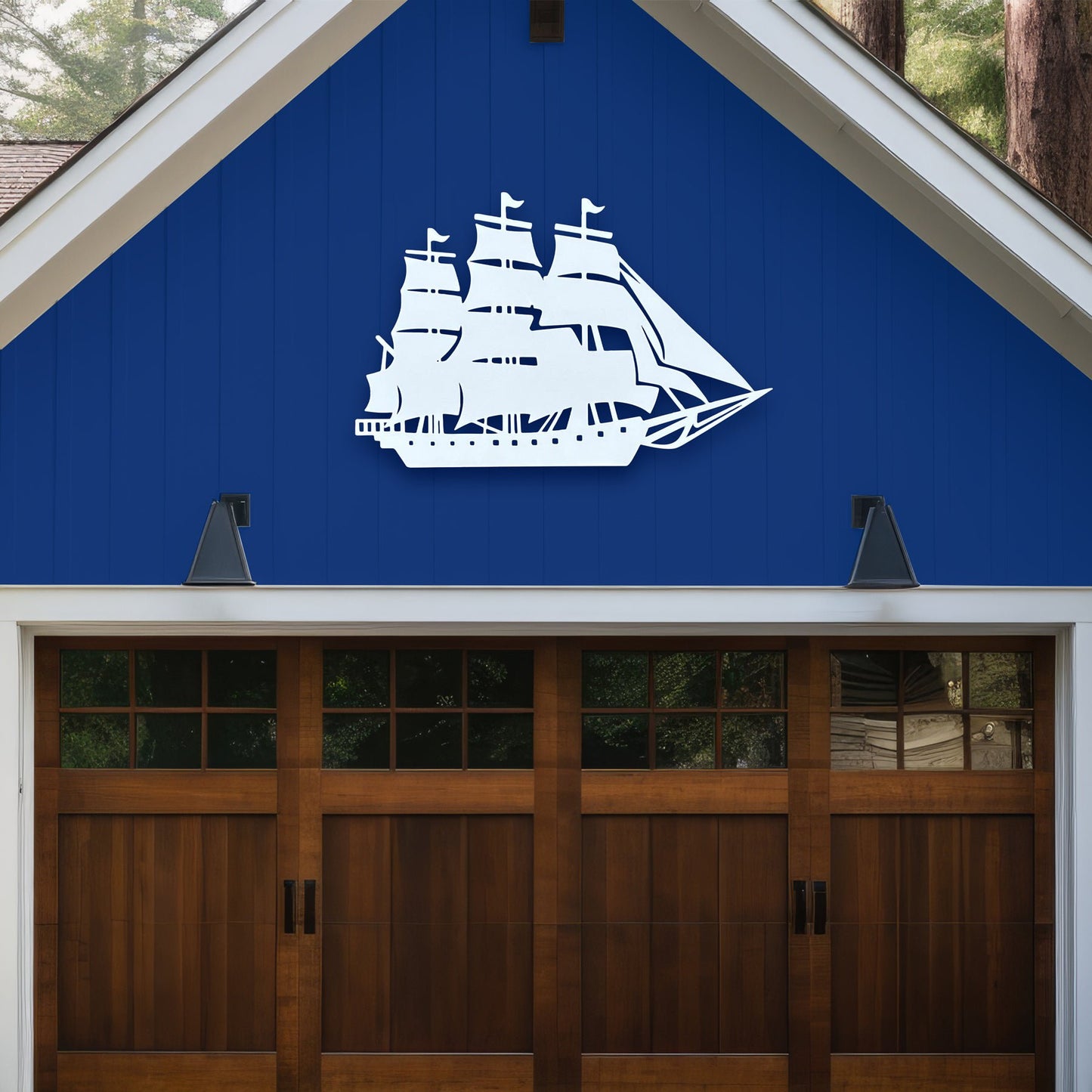 Outdoor Nautical Ship Wall Art, PVC Ship Décor for Beach House
