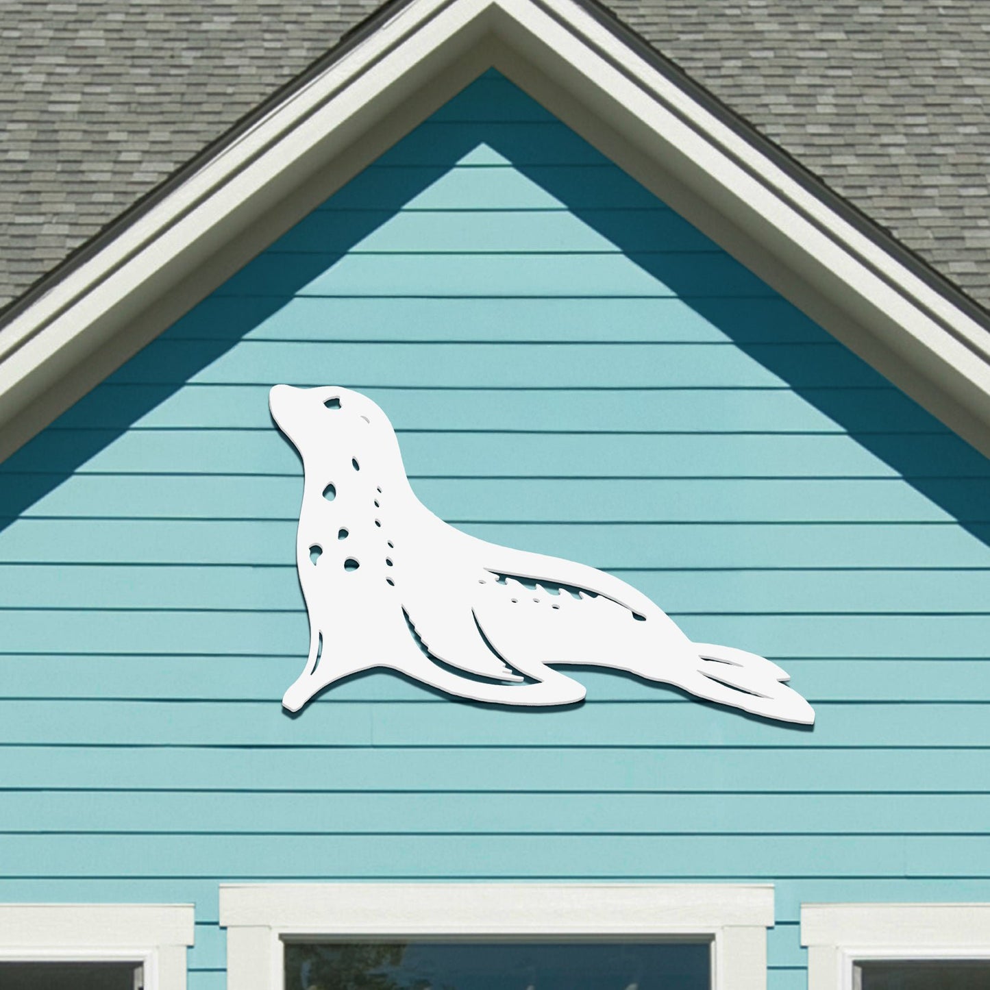 Outdoor Seal Wall Decor, PVC Coastal Seal Decoration for Beach House & Ocean Art