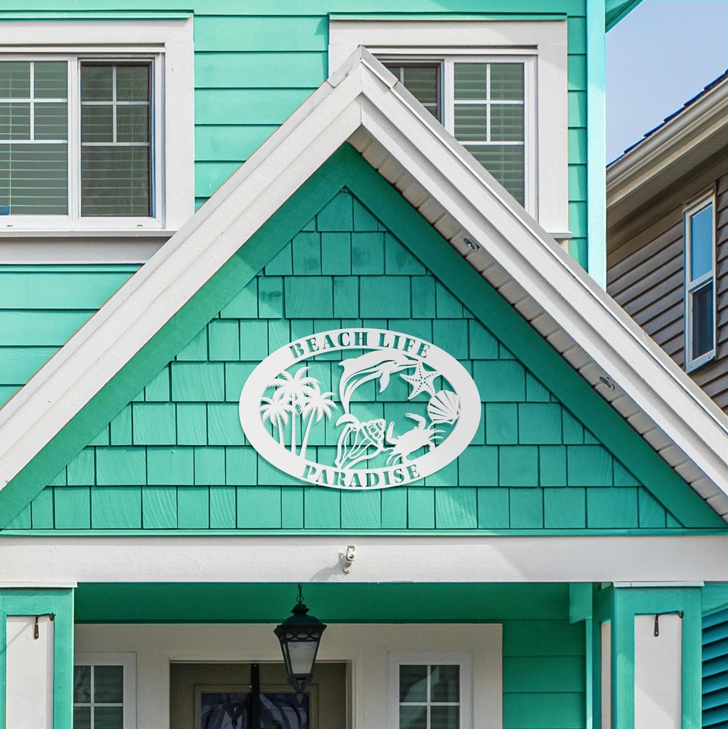 Custom Beach House Sign: 36" Coastal PVC Wall Art