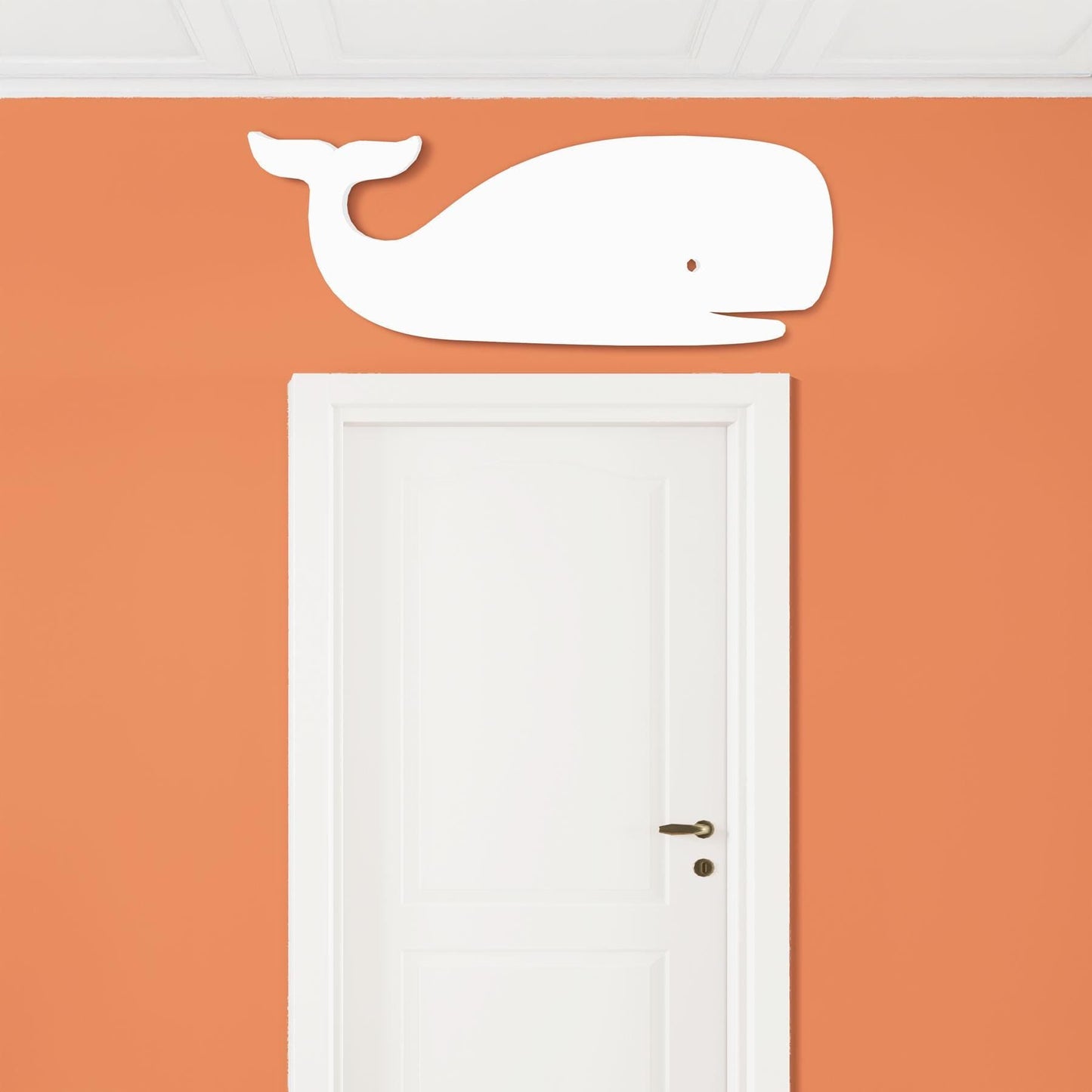 White PVC Whale Wall Decor: Coastal Beach House Art