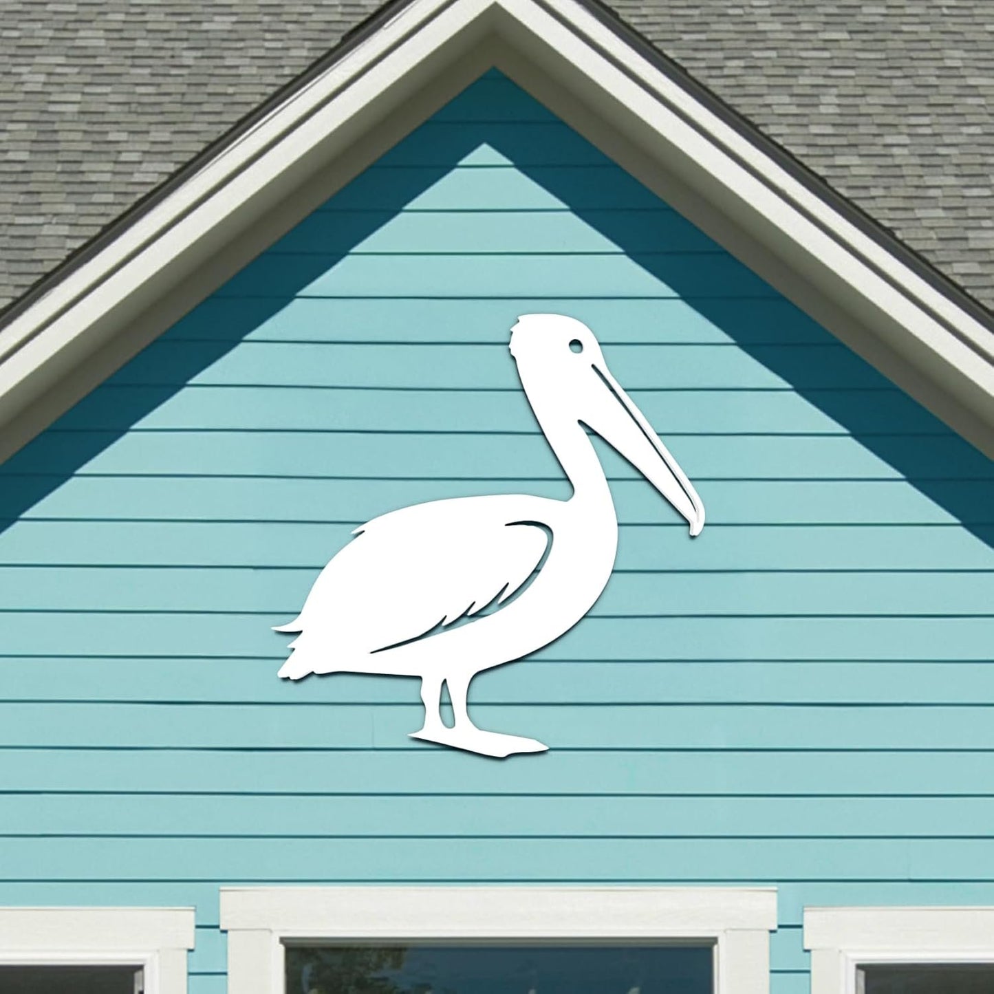 Outdoor Pelican Wall Art – Coastal Beach House Decoration – Weatherproof PVC Seaside Bird Accent for Cottage, Fence, Shed, Indoor Outdoor (2 Foot)