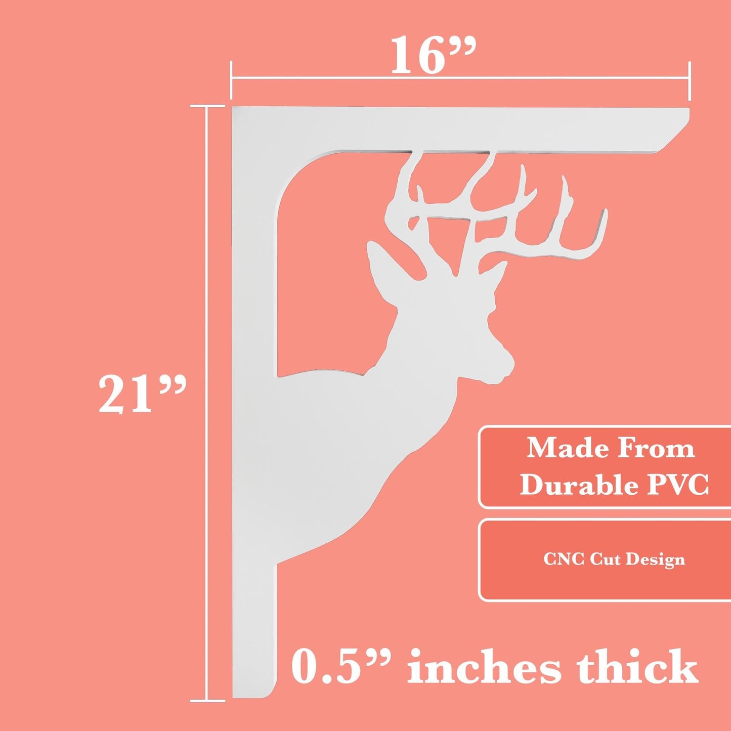 Deer Mailbox Bracket: Weather Resistant PVC, Rustic Country Decor