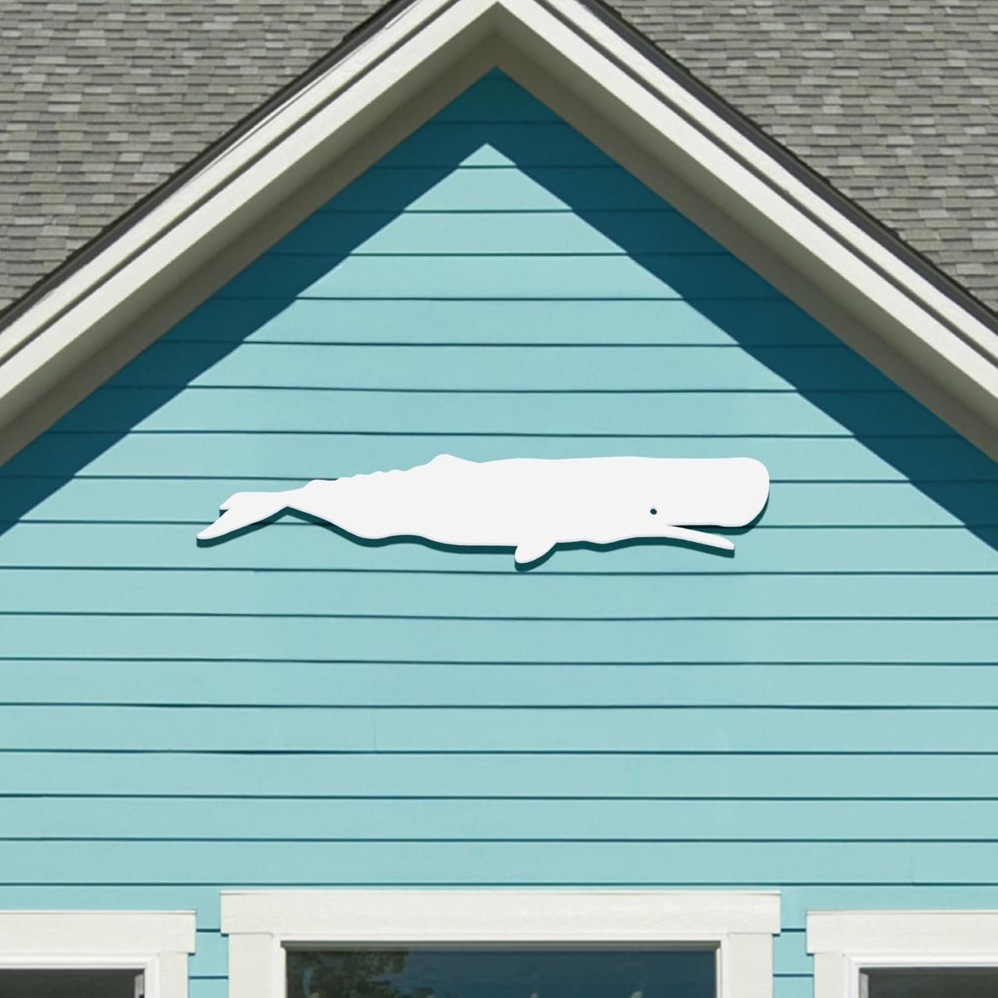 JennyGems Outdoor Whale Wall Art  Nautical Beach House Decoration  PVC Whale Sign for Coastal Cottage, Shed, Patio  Weatherproof Ocean-Inspired Wall Hanging, 3 Foot