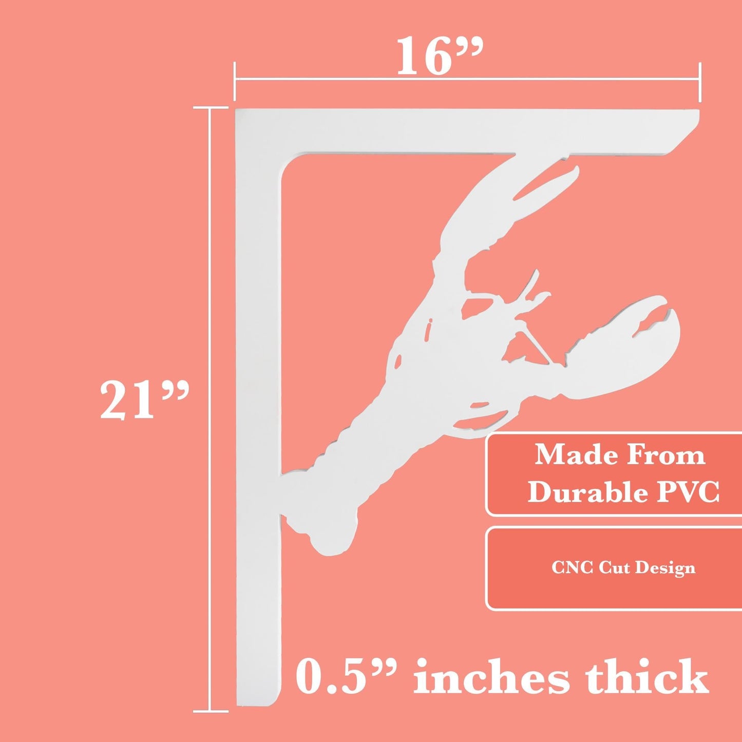 Lobster Mailbox Bracket: Weather Resistant PVC Porch Decoration