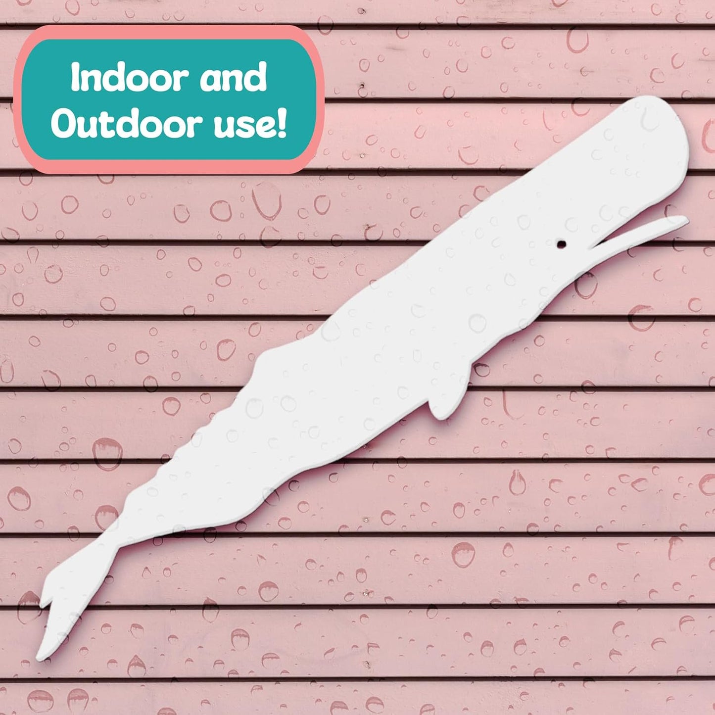 JennyGems Outdoor Whale Wall Art  Nautical Beach House Decoration  PVC Whale Sign for Coastal Cottage, Shed, Patio  Weatherproof Ocean-Inspired Wall Hanging, 3 Foot