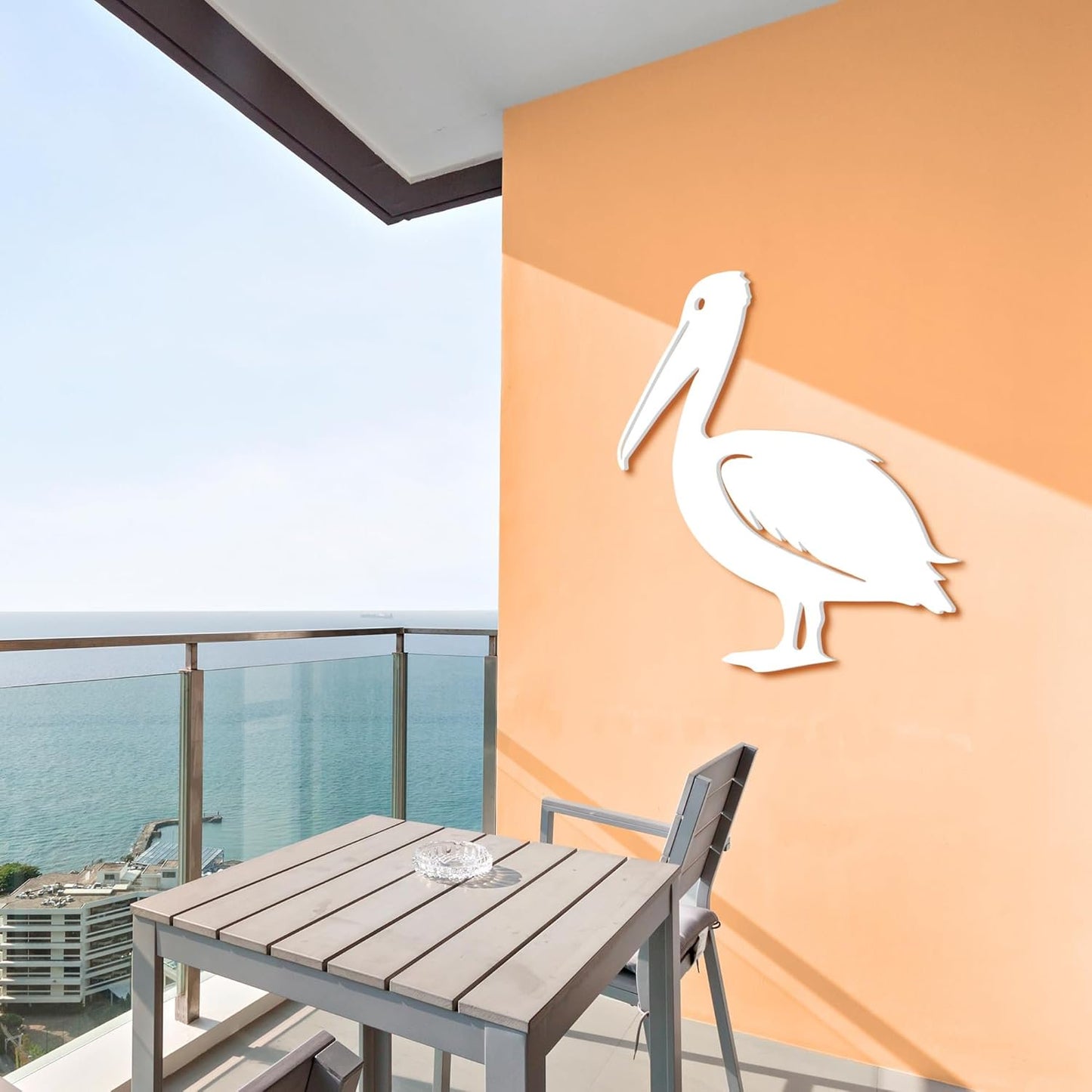 Outdoor Pelican Wall Art – Coastal Beach House Decoration – Weatherproof PVC Seaside Bird Accent for Cottage, Fence, Shed, Indoor Outdoor (2 Foot)