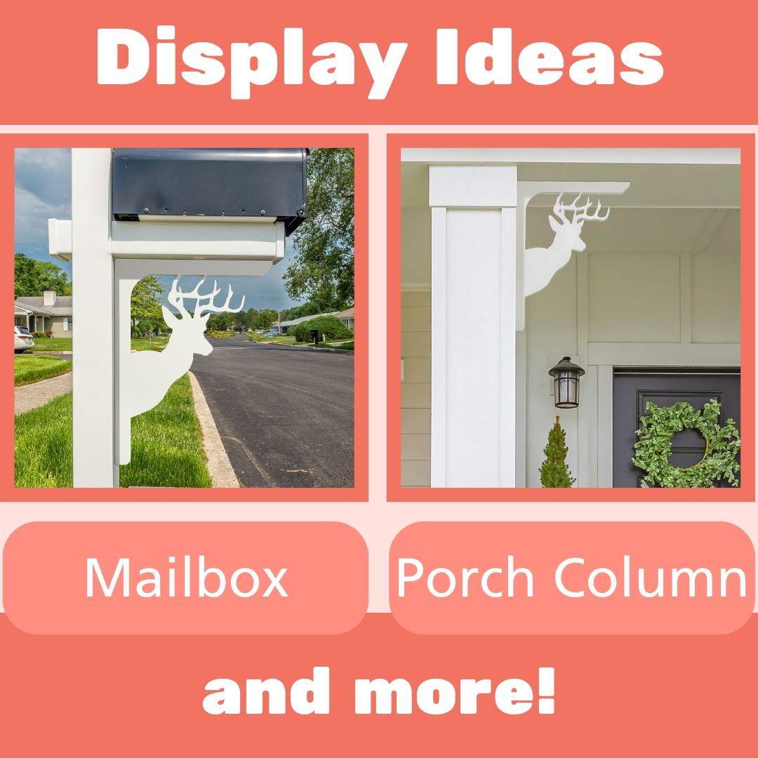 Deer Mailbox Bracket: Weather Resistant PVC, Rustic Country Decor