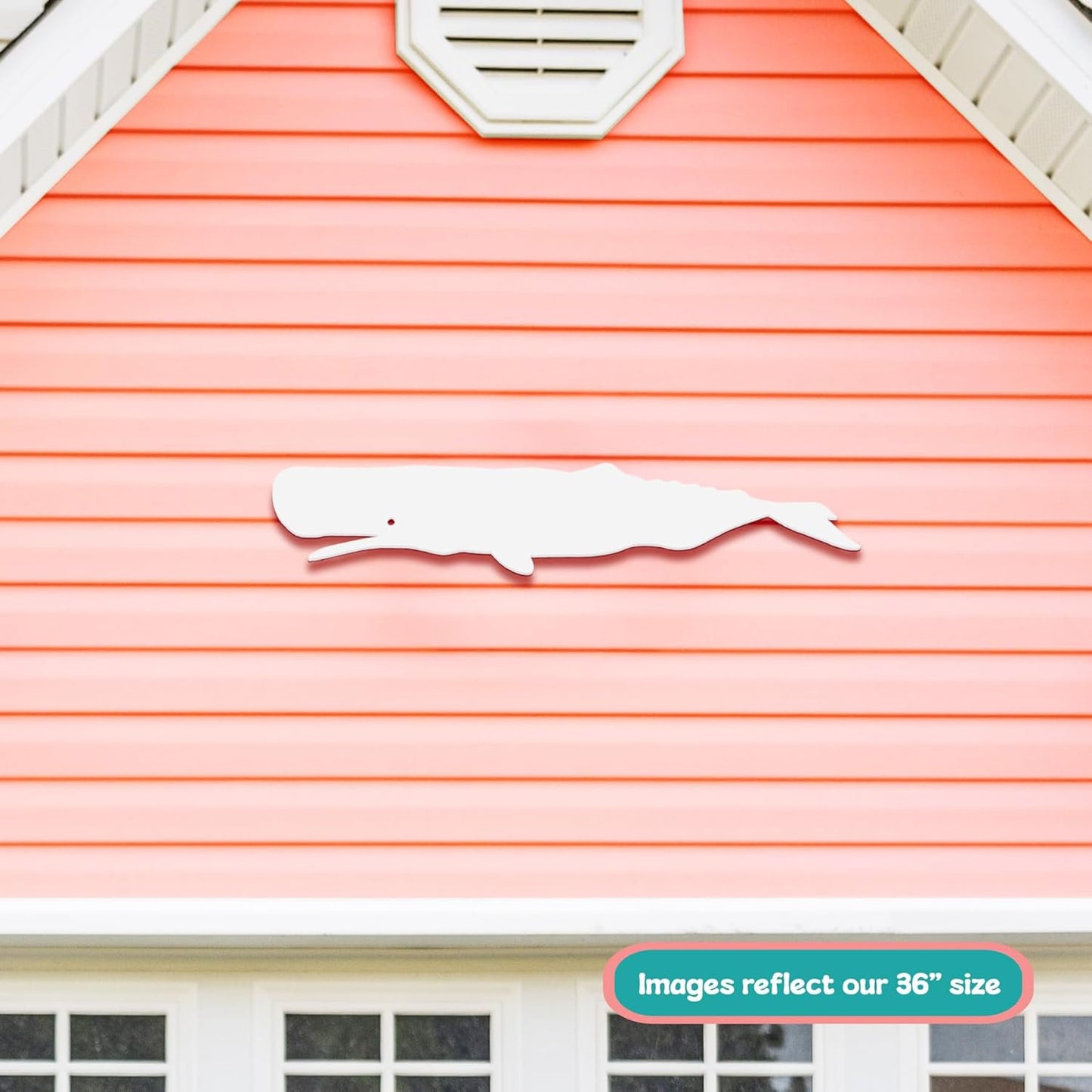 JennyGems Outdoor Whale Wall Art  Nautical Beach House Decoration  PVC Whale Sign for Coastal Cottage, Shed, Patio  Weatherproof Ocean-Inspired Wall Hanging, 3 Foot
