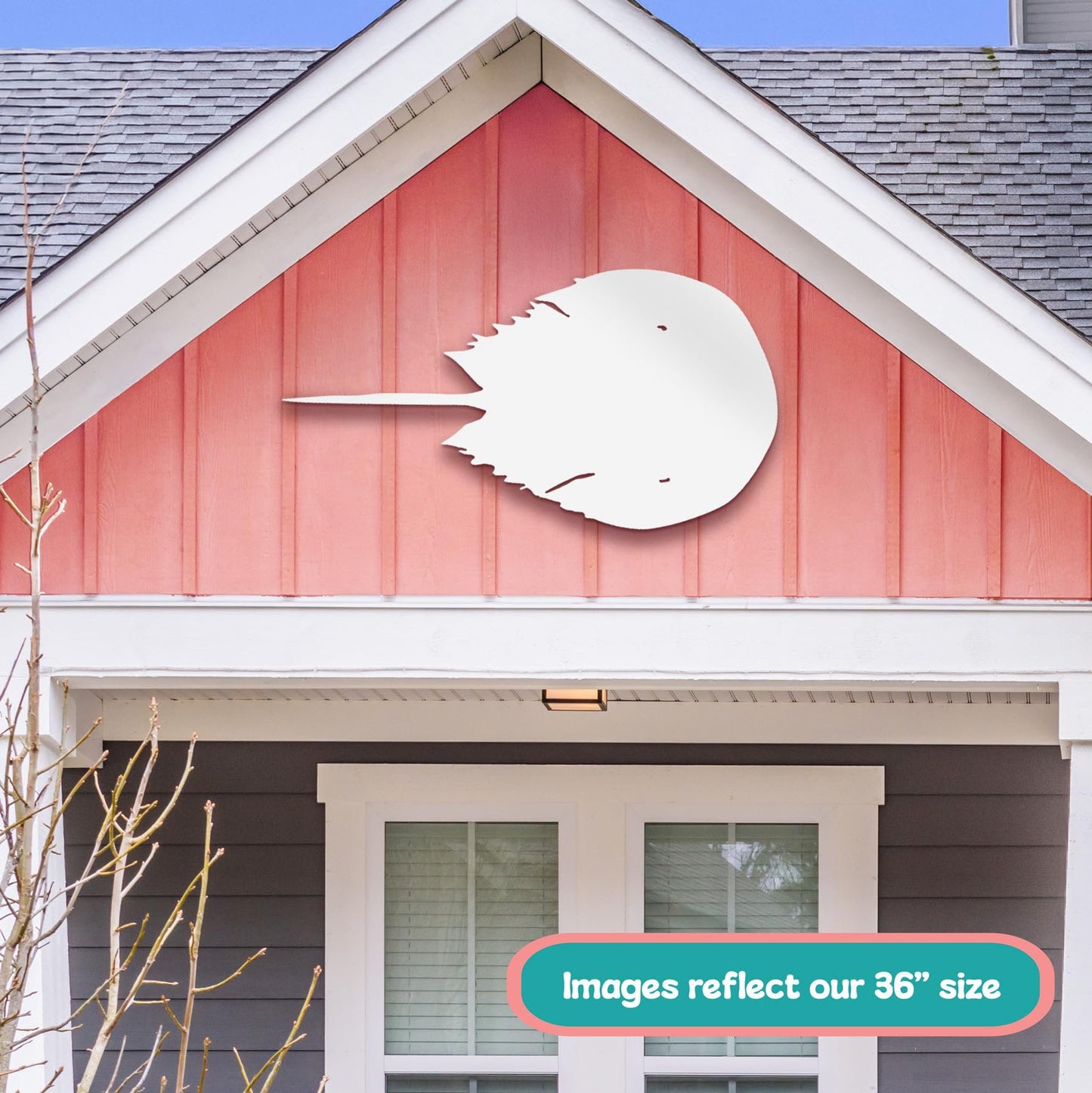 Outdoor Horseshoe Crab Sign – PVC Beach House Decoration – Coastal Nautical Decor for Exterior or Interior – Weatherproof Horseshoe Crab Wall Art