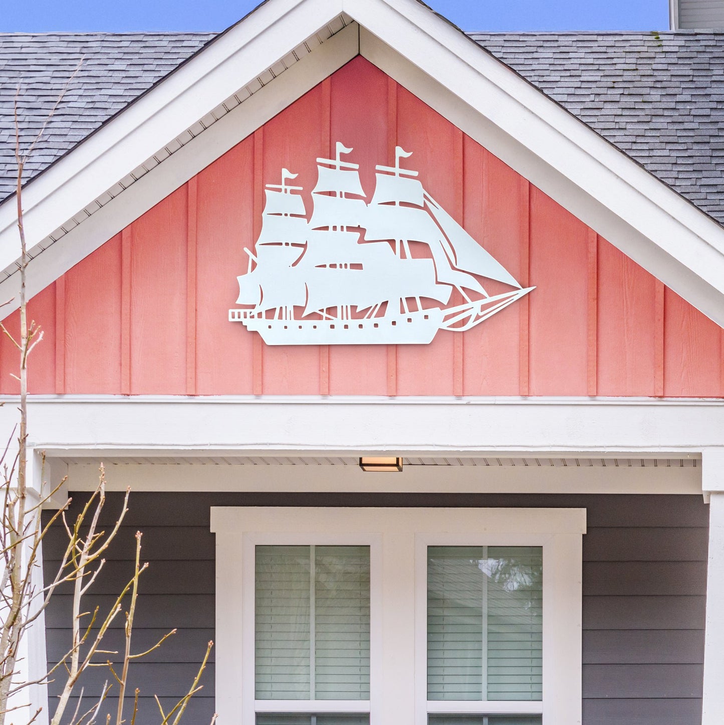 Outdoor Nautical Ship Wall Art, PVC Ship Décor for Beach House