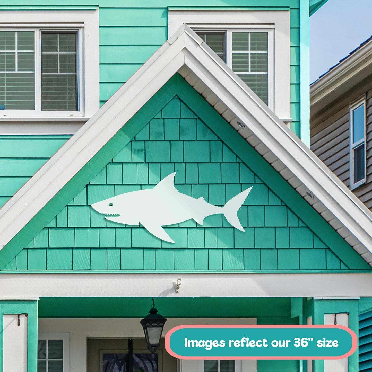 Outdoor Shark Wall Art – Weatherproof PVC Shark Decor for Beach House, Cottage, and Nautical Themed Spaces, Ocean Wall Hanging
