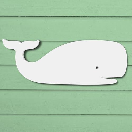 White PVC Whale Wall Decor: Coastal Beach House Art