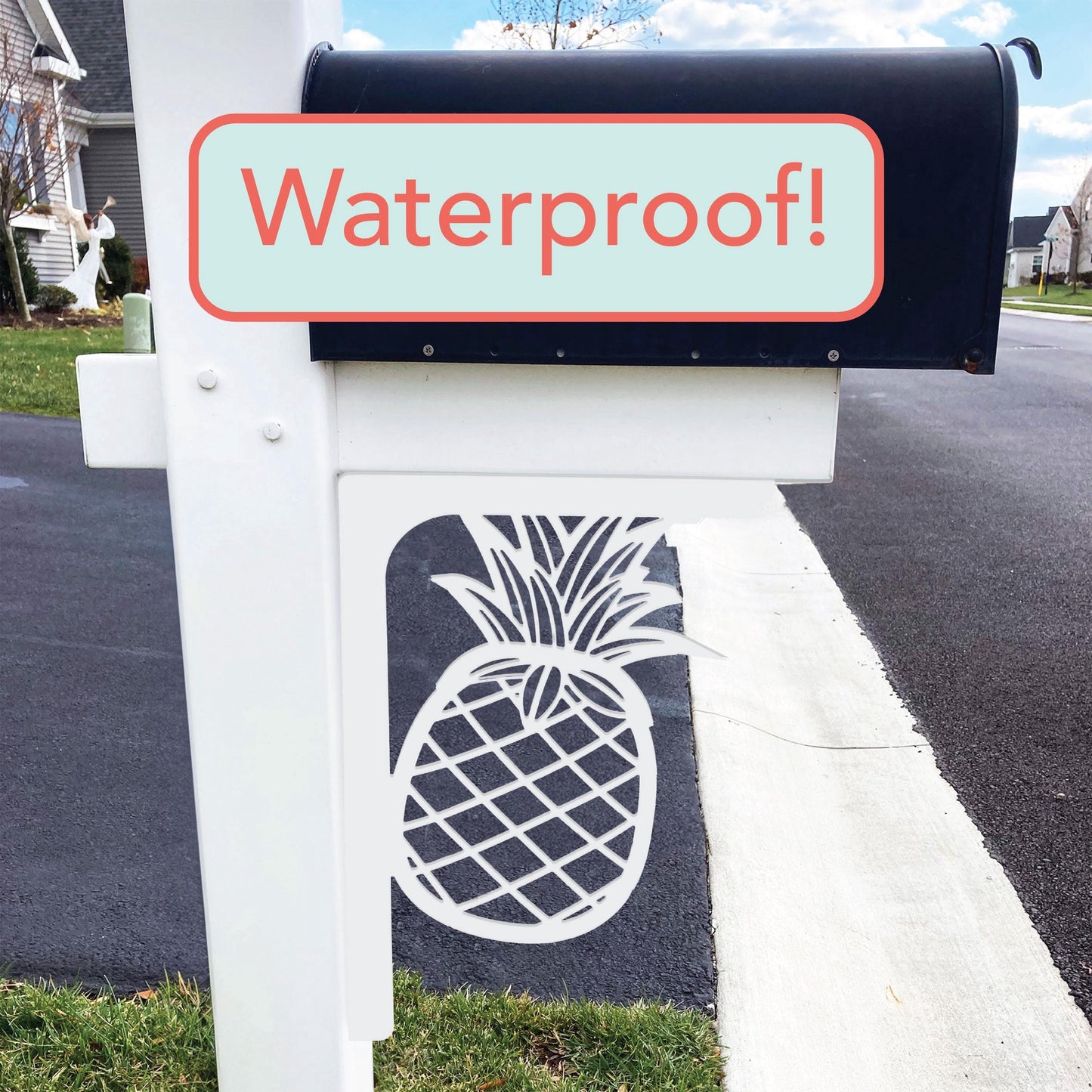 Pineapple Mailbox Bracket: Weather-Resistant Coastal Decor