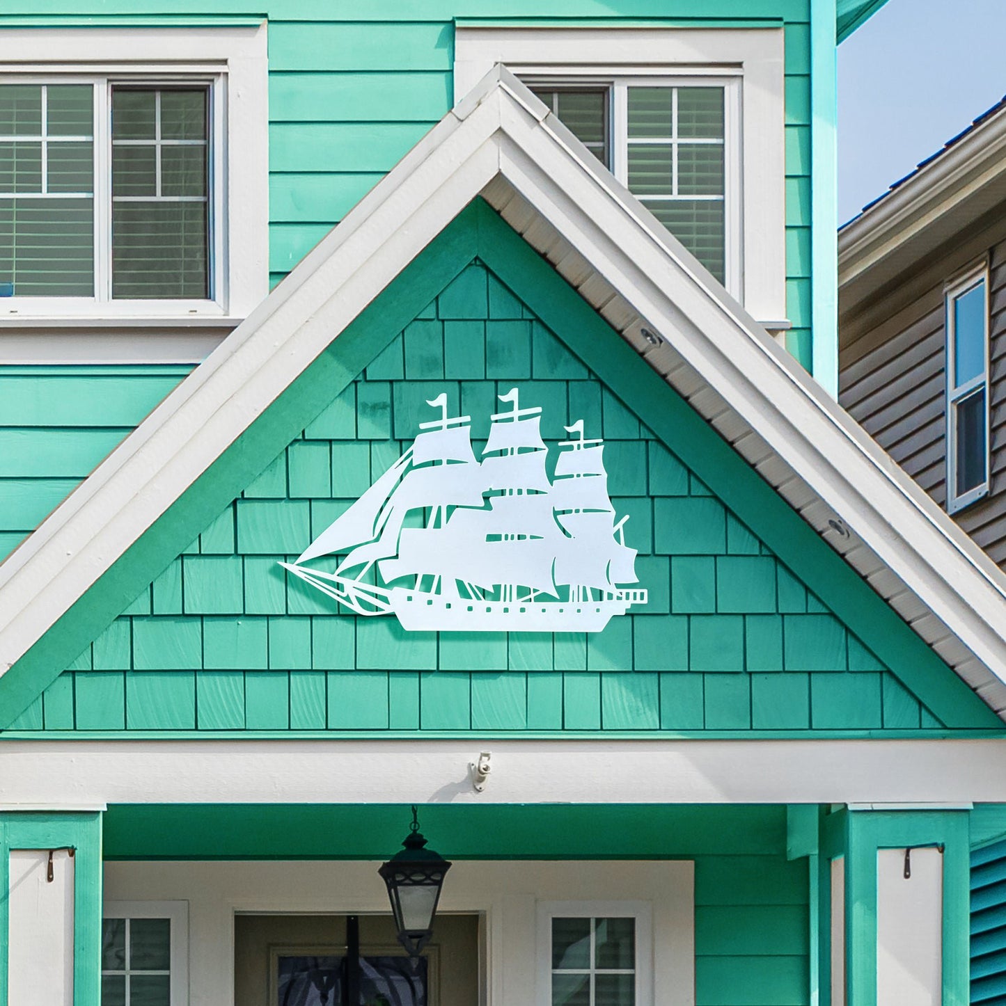 Outdoor Nautical Ship Wall Art, PVC Ship Décor for Beach House