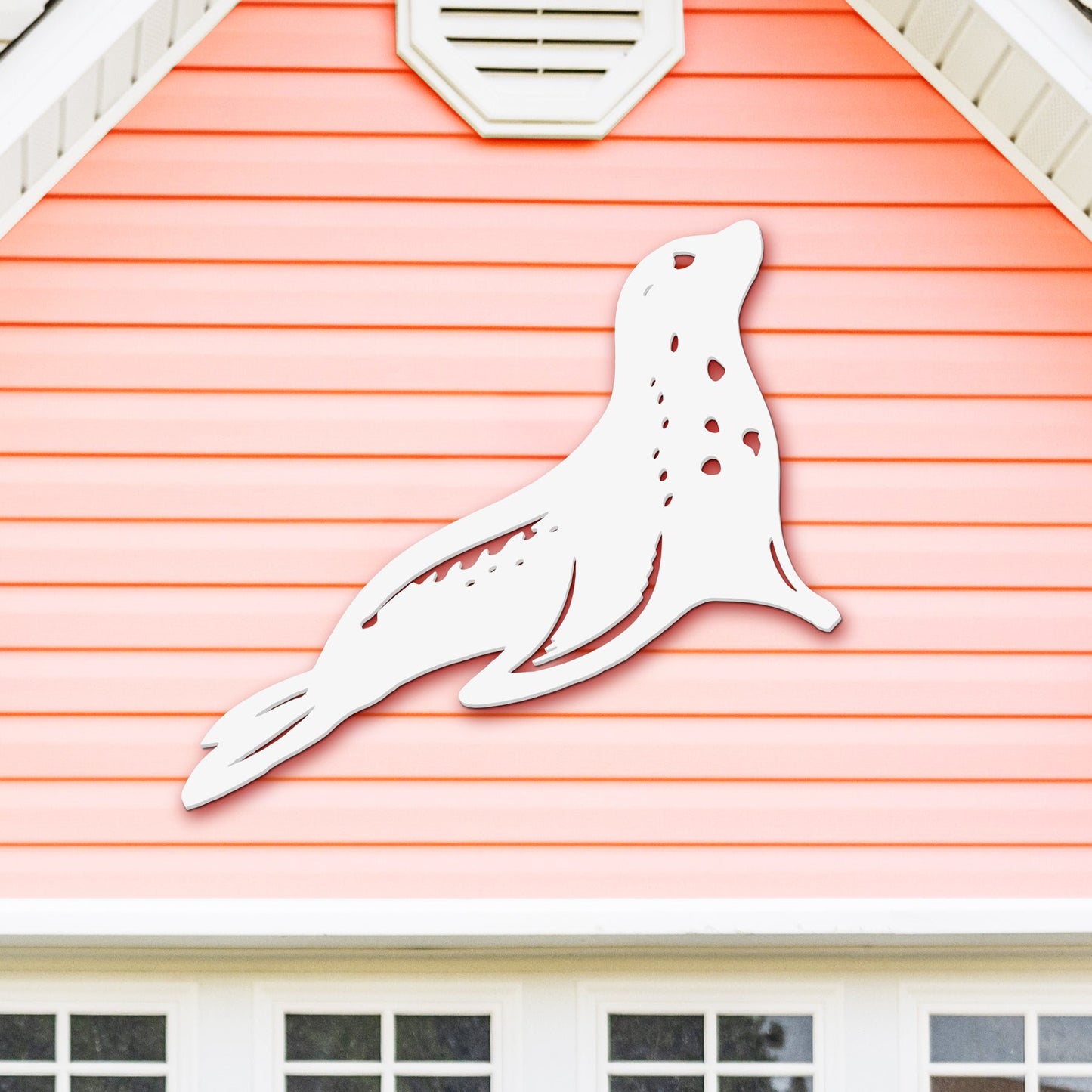 Outdoor Seal Wall Decor, PVC Coastal Seal Decoration for Beach House & Ocean Art