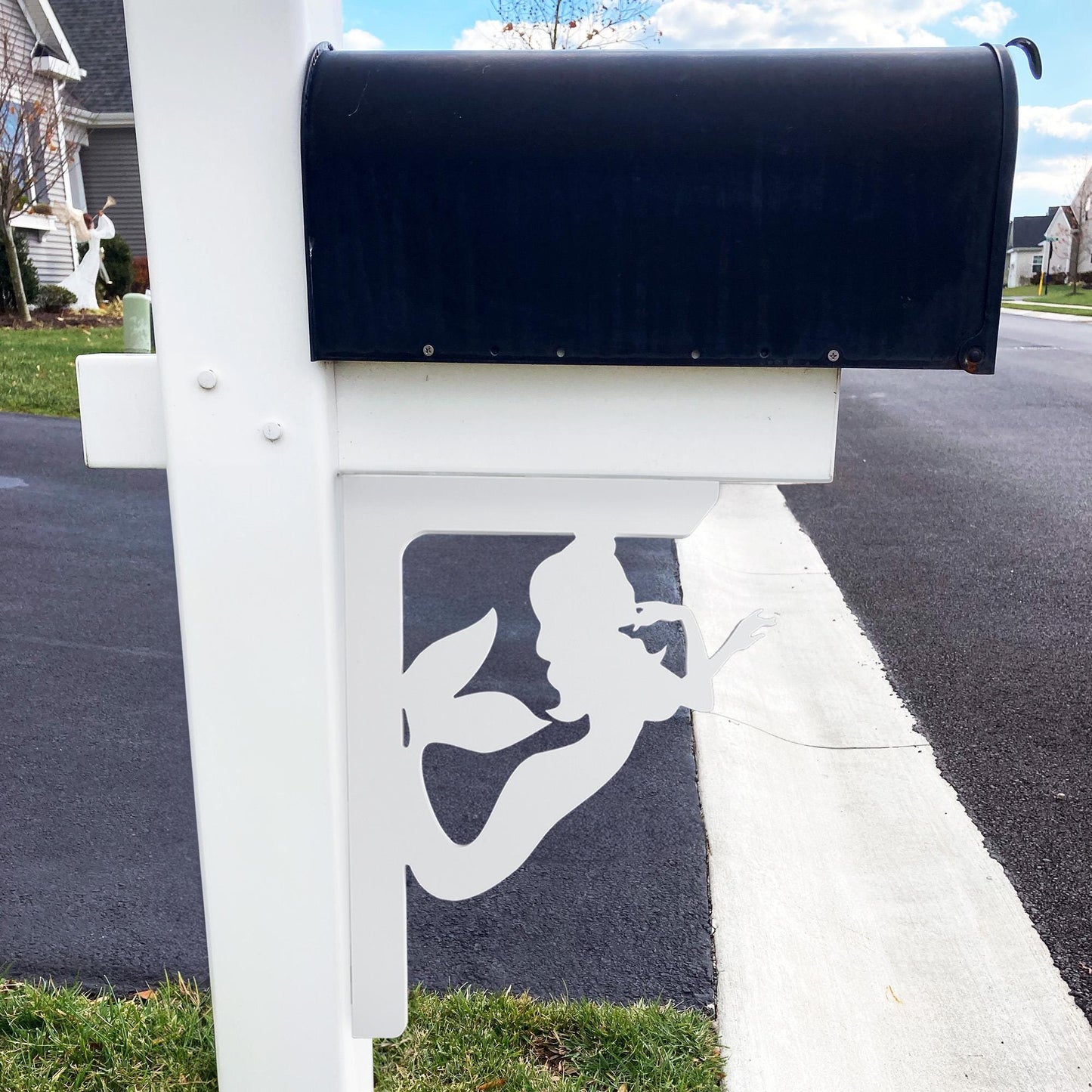 Mermaid Mailbox Bracket: Weather Resistant PVC Beach House Decor