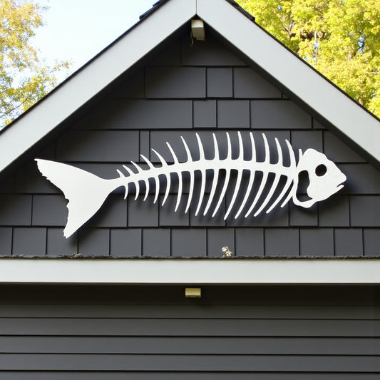Outdoor Bonefish Wall Art – PVC Nautical Fish Decoration for Coastal Beach House, Pool Area, Fence and Shed